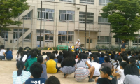【ピースサイクリング　第２弾　長崎→広島】広島の鈴が峰小学校にて