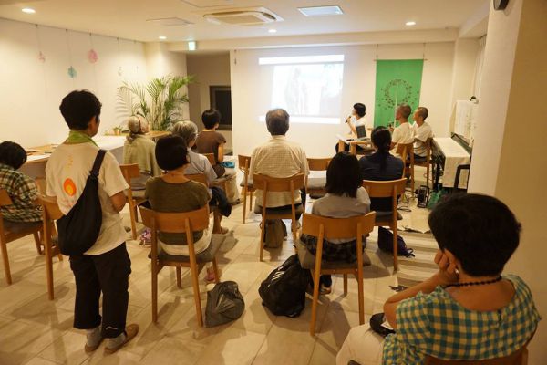 ピースサイクリング　広島→東京中東報告会2日目、京都伏見区にある「世光福祉会イマジン」にて開催